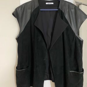 DKNYC suede and leather vest